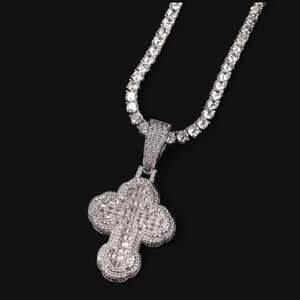Silver Cross Necklace With Tennis 981 E